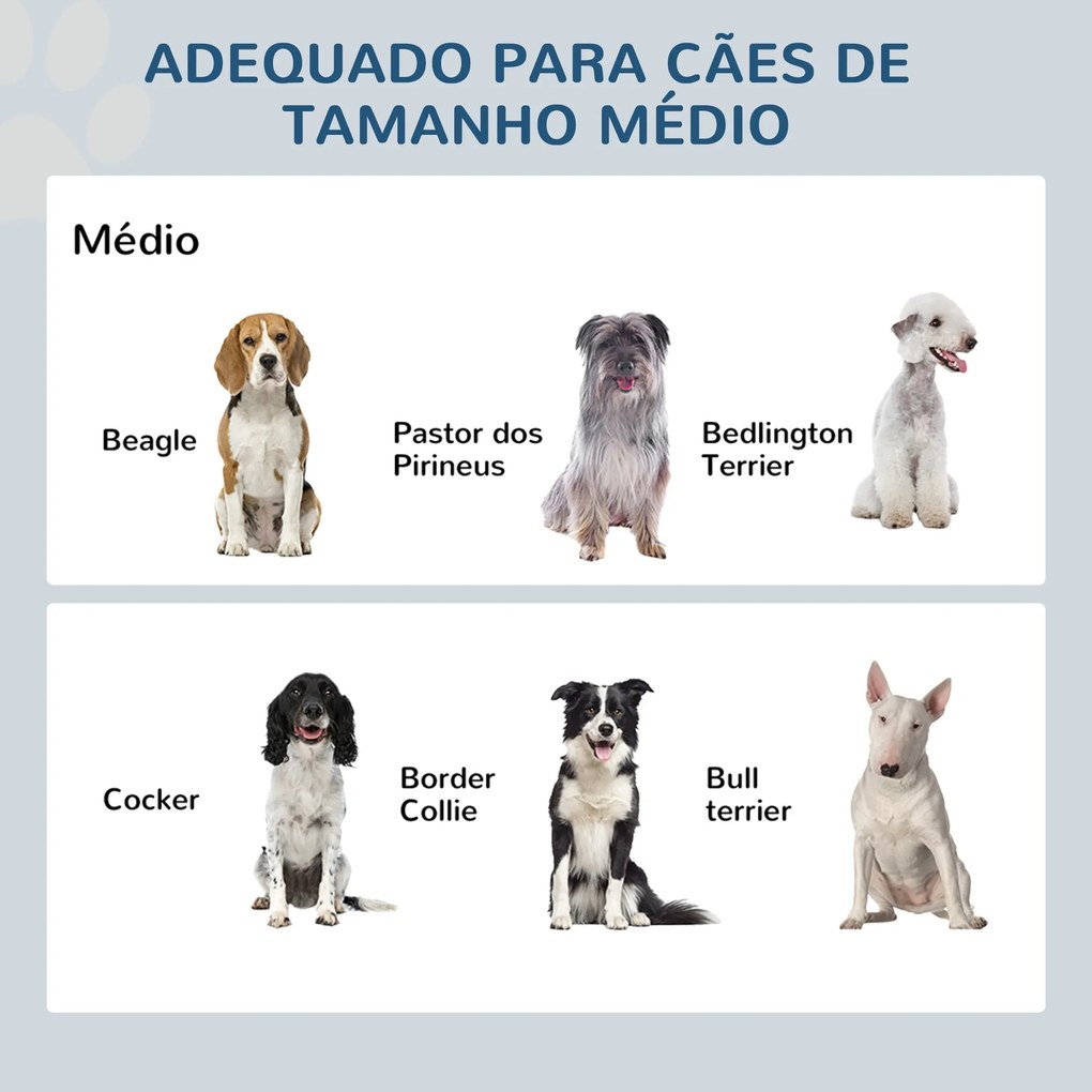 PawHut Comedouro Elevado para Cães Médios com 2 Tigelas de 2000ml de A