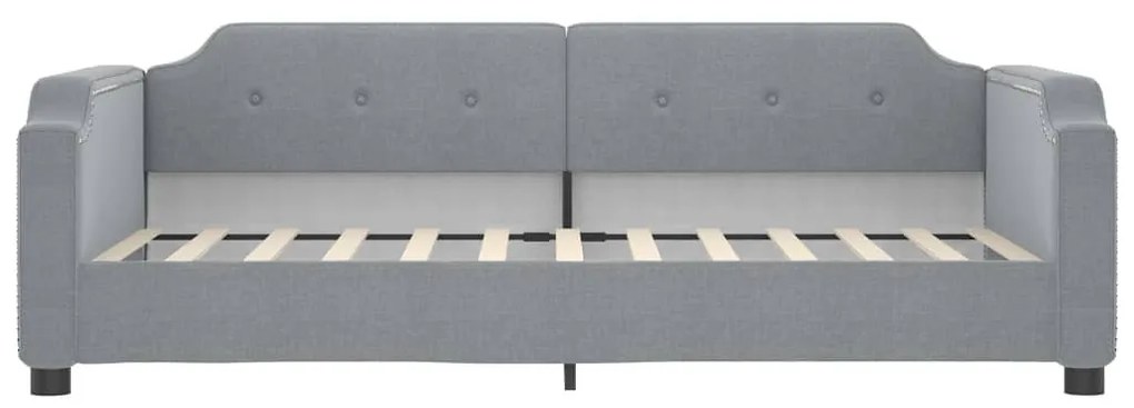 Sofá-cama com gavetão 90x200 cm tecido cinzento-claro