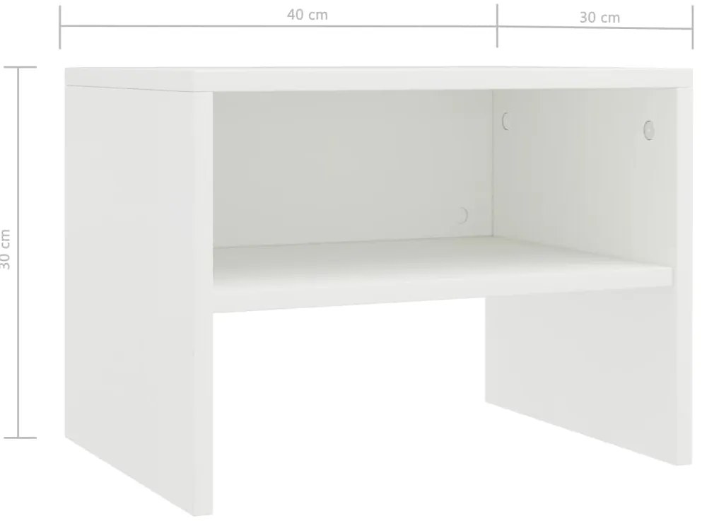 Mesa-de-cabeceira 40x30x30 cm aglomerado branco