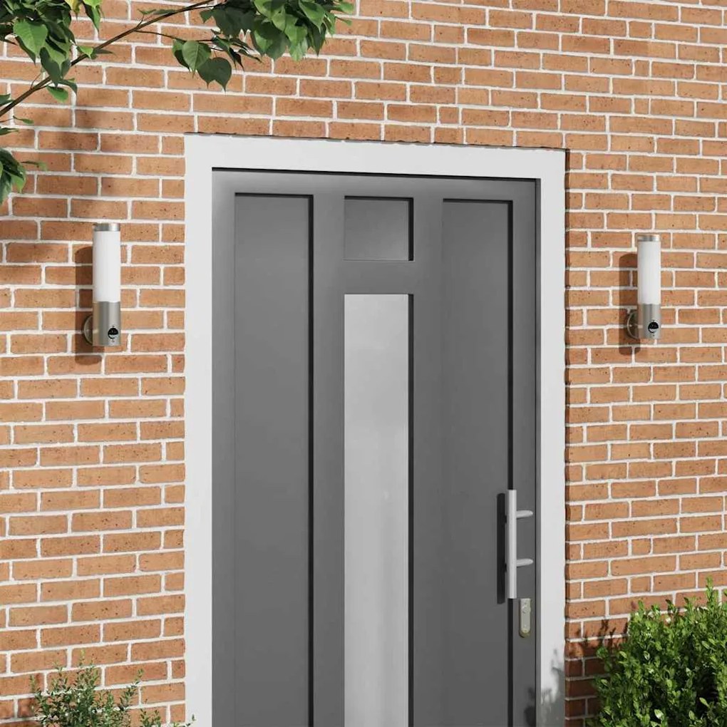vidaXL Luz de Parede para Exterior 2 pcs Prateado 12 x 8,5 x 29 cm