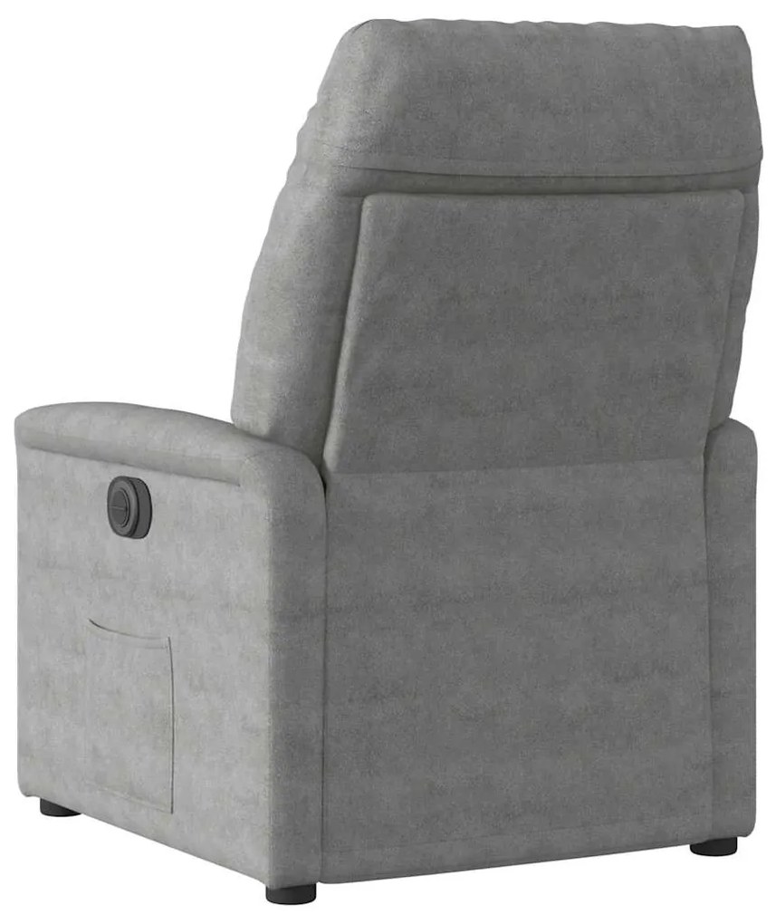 Poltrona massagens reclin. elevatória microfibra cinza-escuro