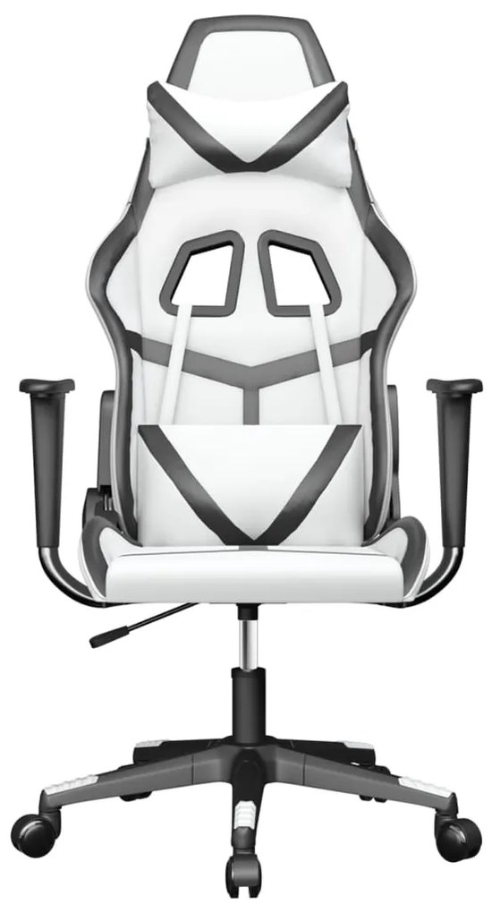 Cadeira gaming couro artificial branco e preto