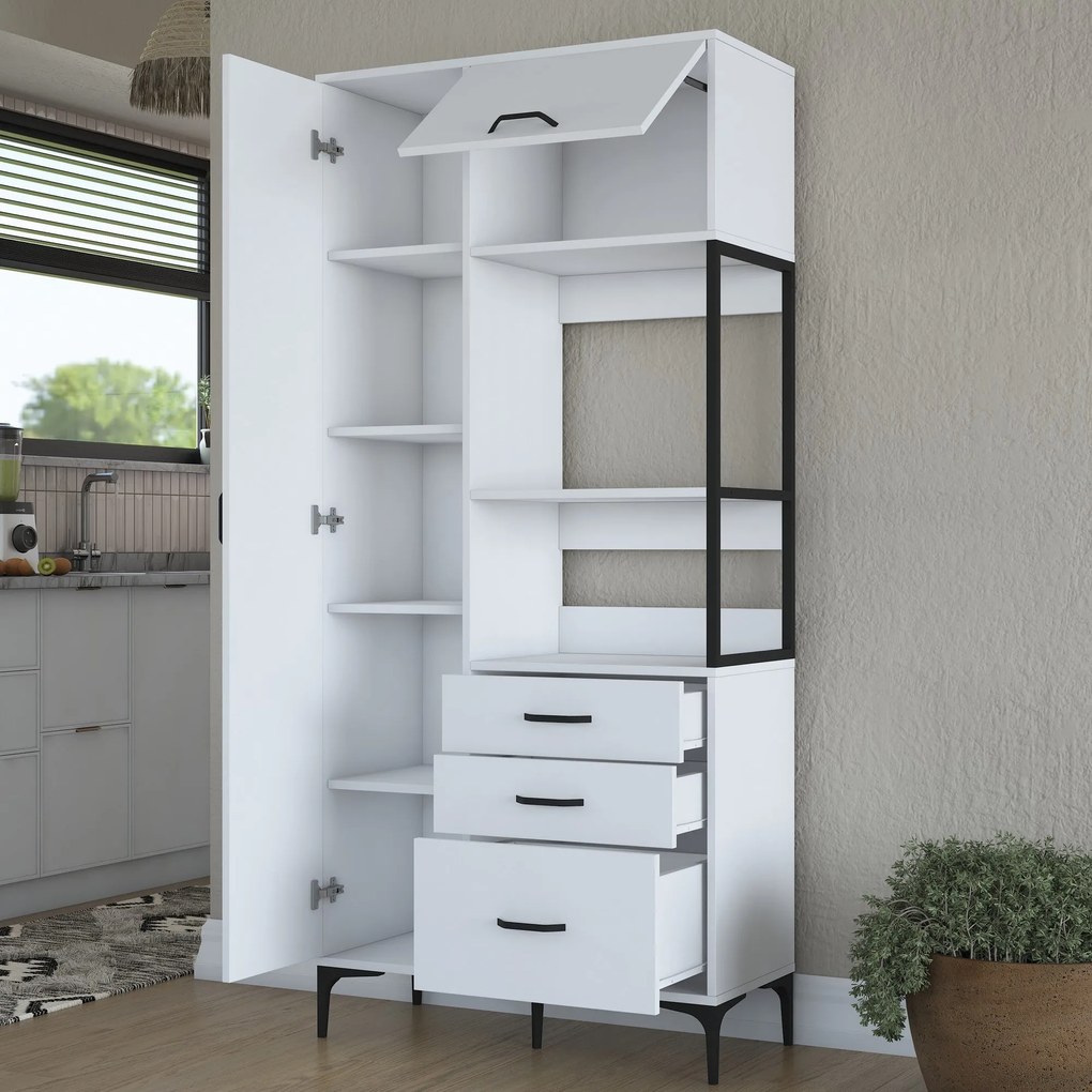 Armário Multiusos JE112 – Branco – 90x198,6x40 cm