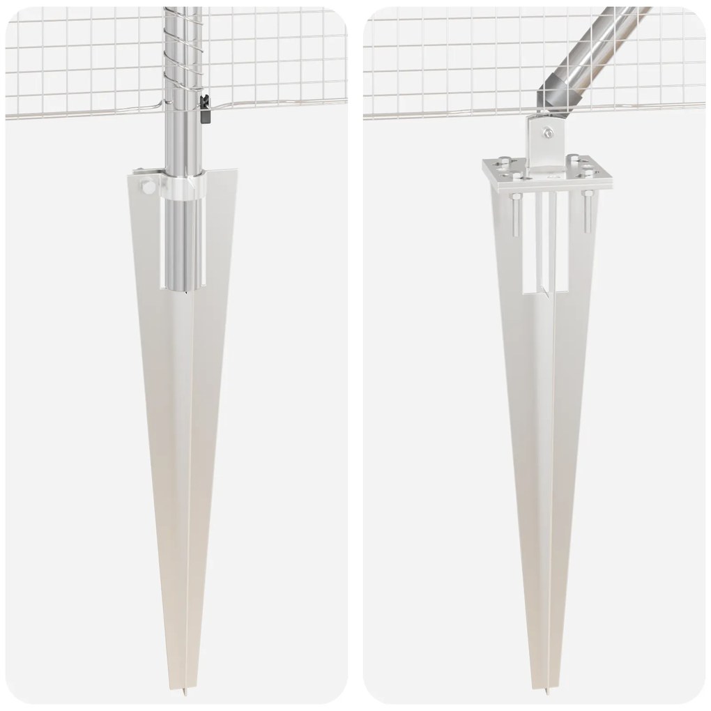 Cerca de Fio Soldado com 13 Postes de Estaca 1.4x50 m Aço Galvanizado