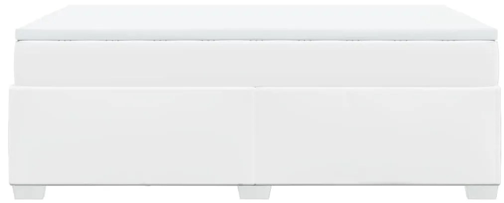 Cama boxspring com colchão 120x190 cm couro artificial branco
