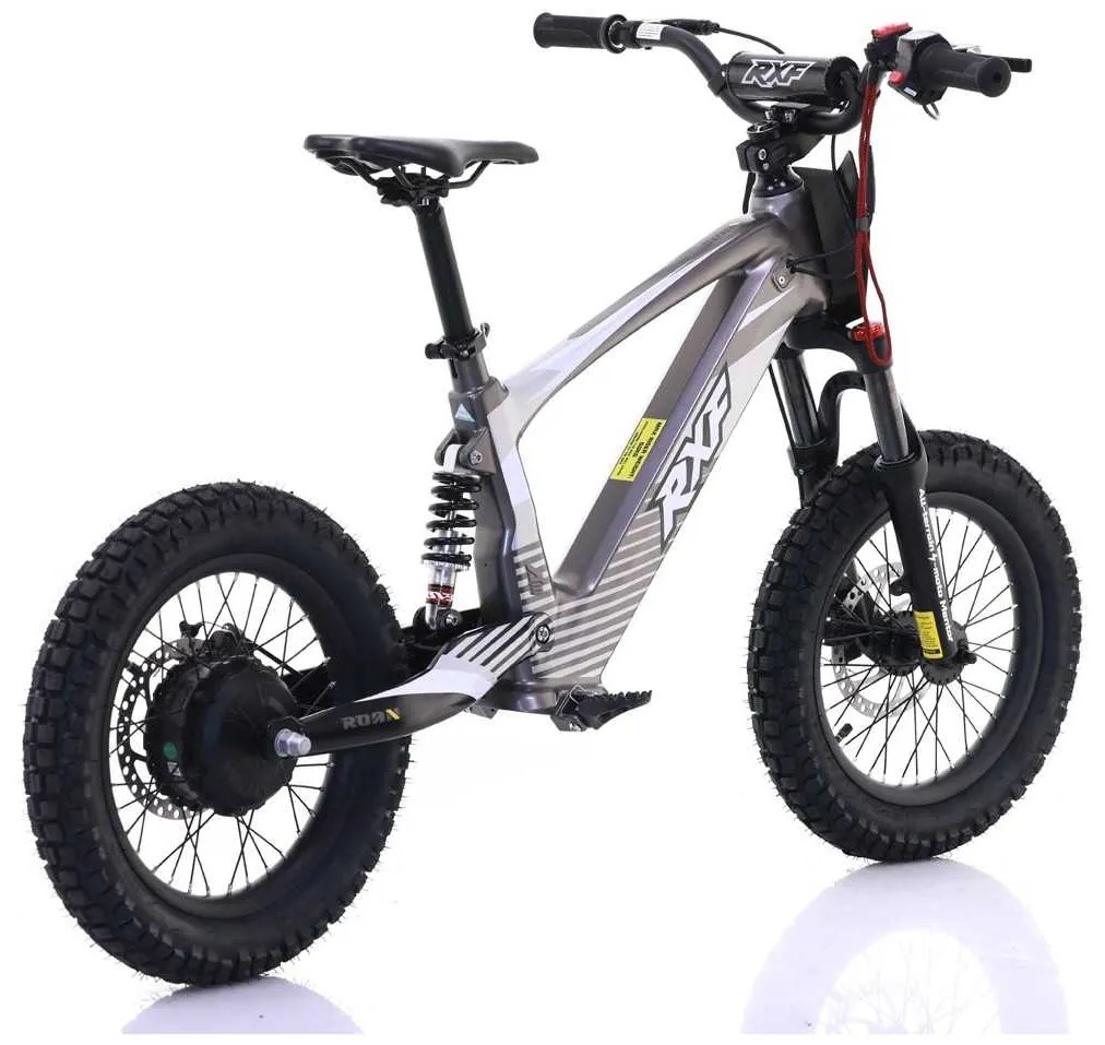 Bicicleta elétrica infantil sem pedais 500W 36V 5Ah 16” RXF Evo Cinzenta