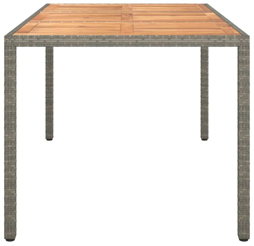 Mesa de Jantar Jardim Cinza 150x90x75 cm Rattan Sintético