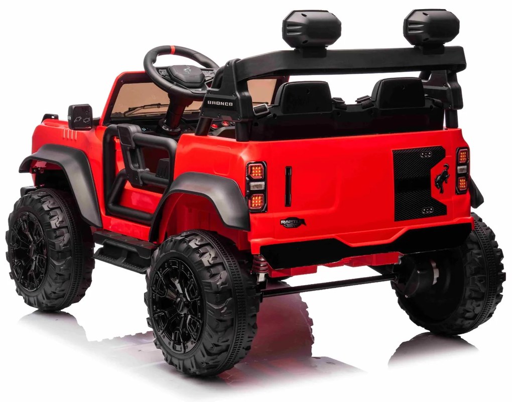 Carro elétrico para crianças 24V 2 lugares Ford Bronco XXL com tração traseira, licenciado Rodas Plástico Vermelho