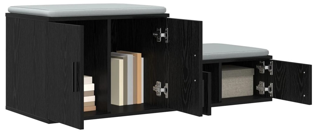 Armário de Armazenamento vidaXL Preto 103x41x40 cm Madeira de Engenhar