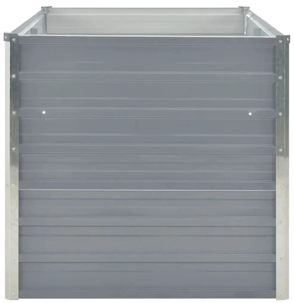 Canteiro de jardim elevado 160x80x77cm aço galvanizado cinzento