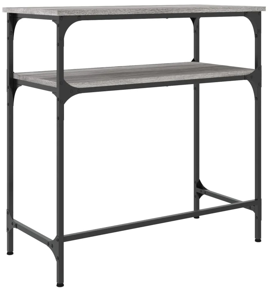Mesa consola 75x35,5x75 cm derivados de madeira cinzento sonoma