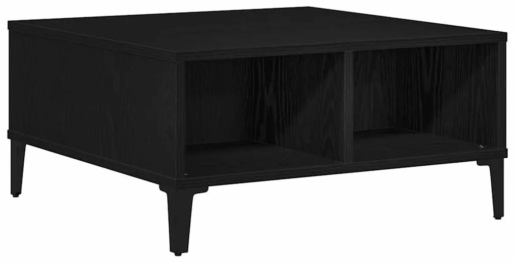 Mesa de Centro vidaXL Preto Carvalho 60x60x30 cm Madeira Consolidade