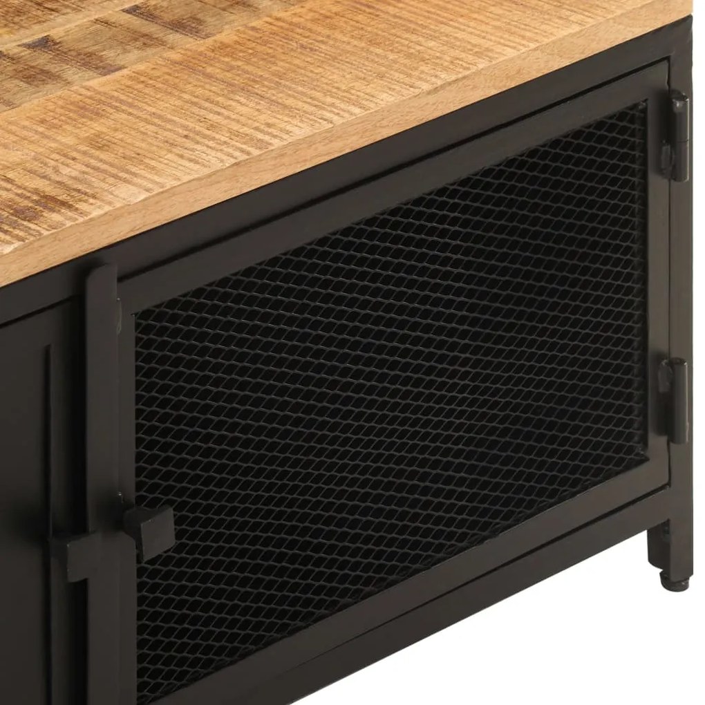 Mesa de centro 90x50x37 cm madeira de mangueira áspera maciça