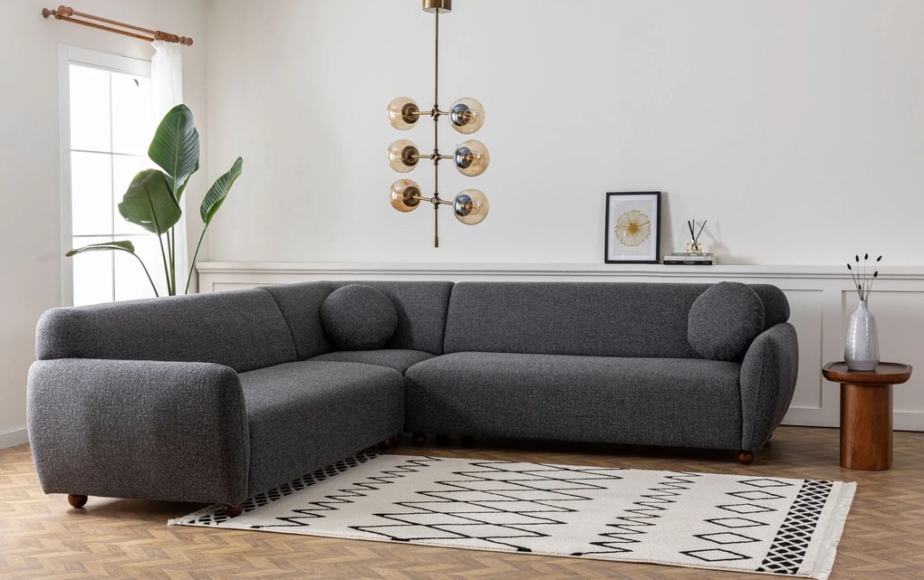 Sofá de Canto Eddy – Cinzento Escuro – 280 x 280 cm