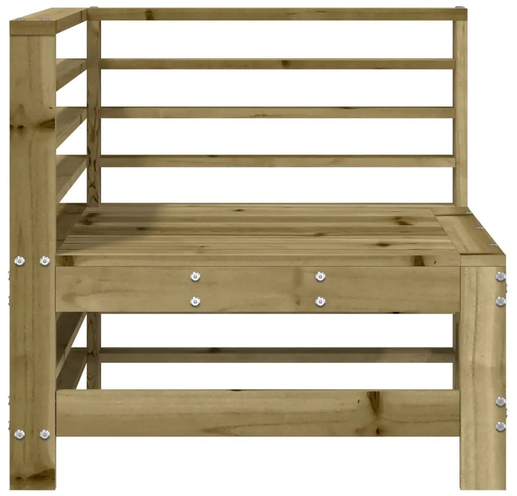 Sofás de canto para jardim 2 pcs madeira de pinho impregnada