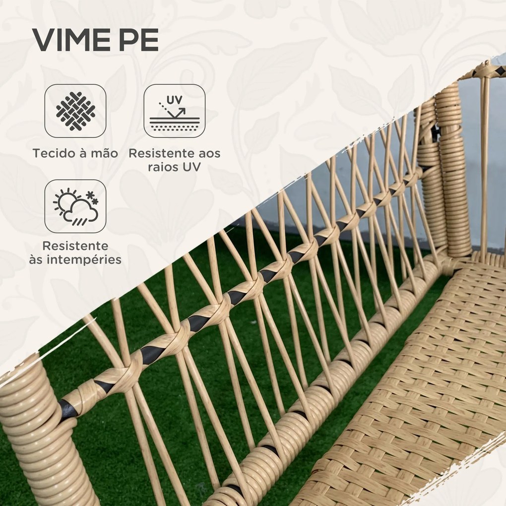 Conjunto de Mesa e Poltronas para Jardim Exterior Jogo de 3 Peças de V