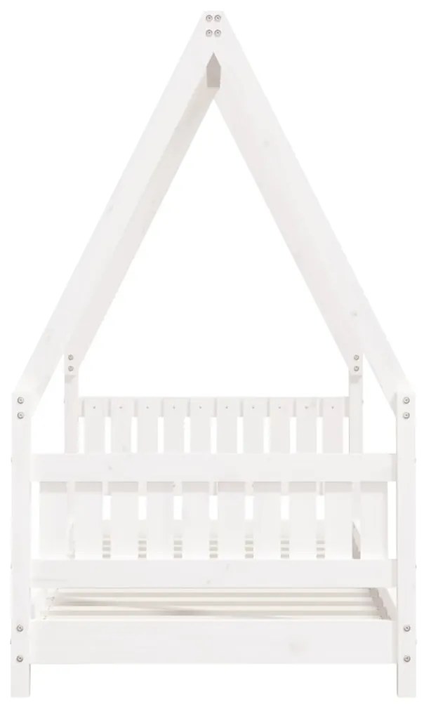 Estrutura de cama infantil 80x160 cm pinho maciço branco