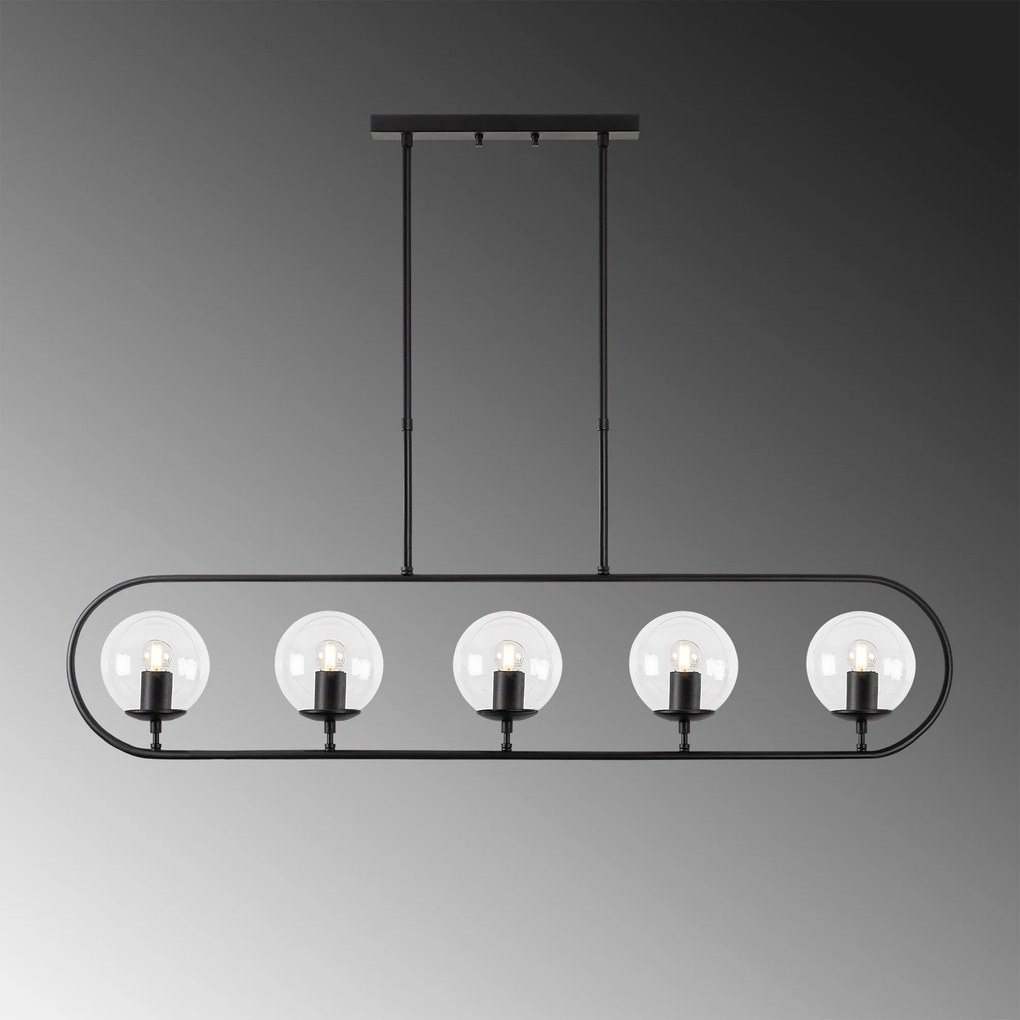 Candeeiro de Teto Jewel – Preto – 122 x 15 cm