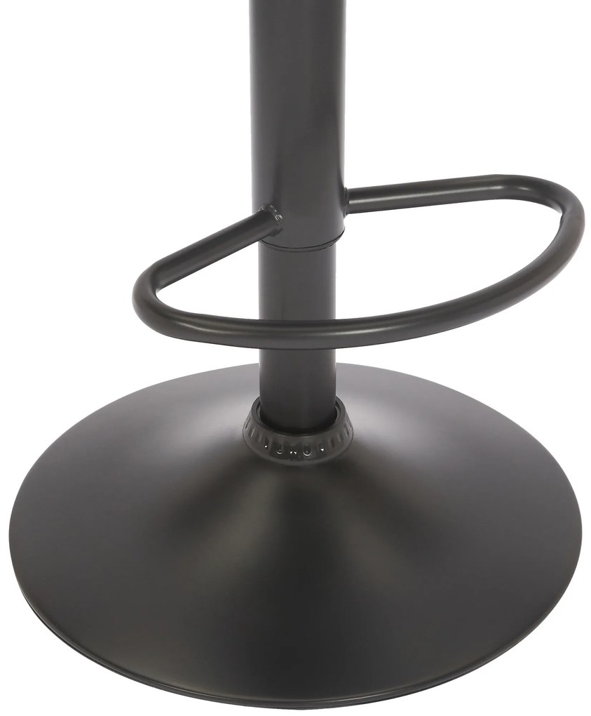 Banco de bar Jamie em veludo e com estrutura preta 41 x 87-107 x 49 cm Preto