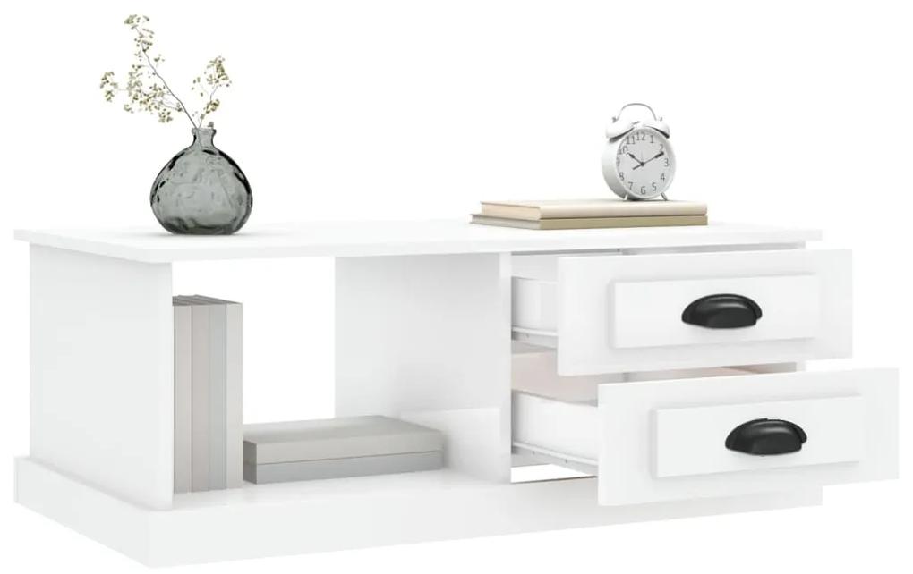 Mesa de centro 90x50x35 cm derivados madeira branco brilhante
