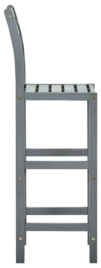 Bancos de bar 2 pcs madeira de acácia maciça cinzento