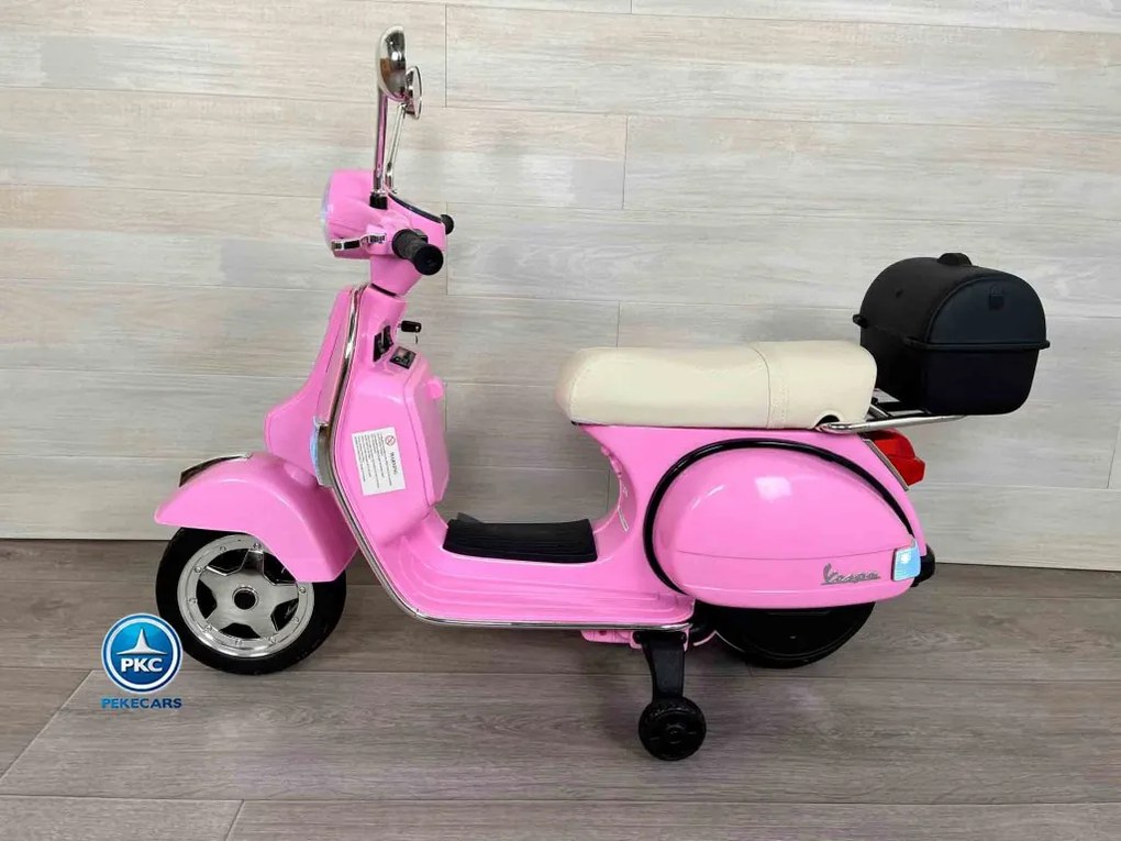 Moto criança eletrica Vespa Clássica Piaggio PX-150 12V Rosa