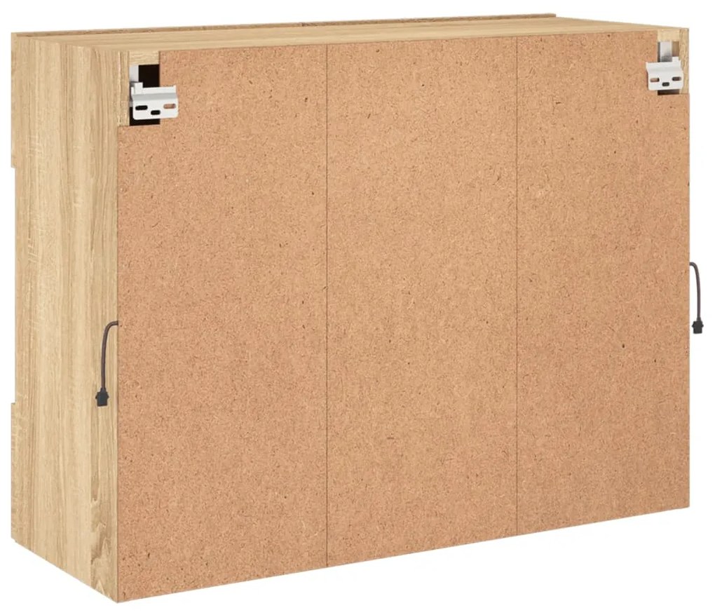 Móvel parede p/ TV c/ luzes LED 78,5x30x60,5 cm carvalho sonoma