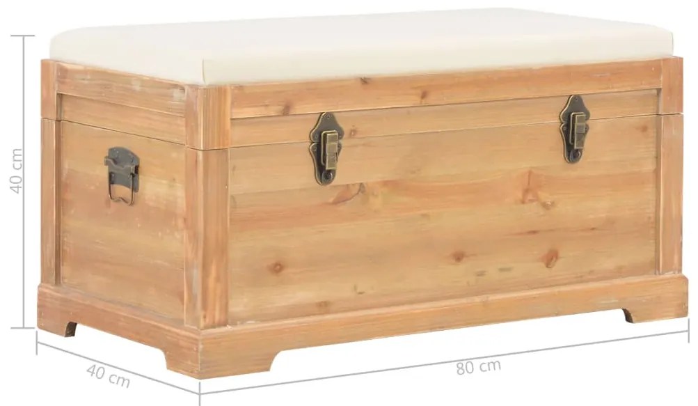 Baú de arrumação com almofadão 80x40x40 cm MDF