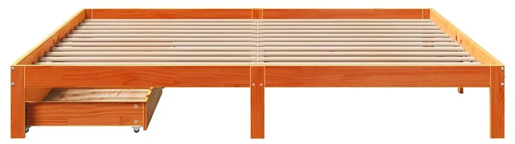 Estrutura de cama c/ gavetas 180x200 cm pinho castanho cera