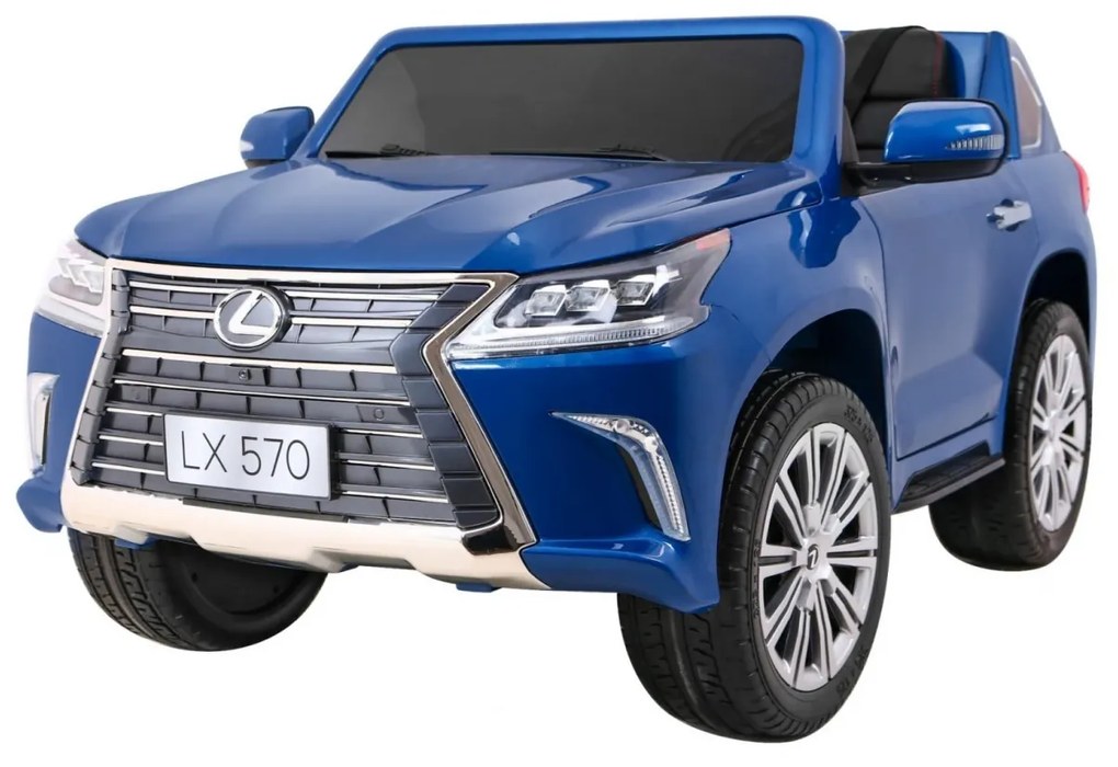 Carro elétrico para Crianças 24V 4x4 2 Lugares Lexus LX570 Rodas de EVA, Assento de couro Azul Pintado