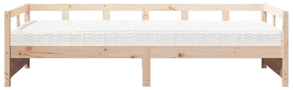 Sofá-cama com colchão 80x200 cm madeira de pinho maciça