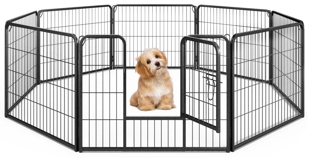 Cerca para animais de estimação de 8 painéis e 32 polegadas de altura para ambientes internos e externos - 32 polegadas