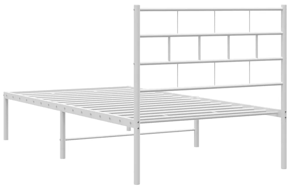 Estrutura de cama com cabeceira 100x200 cm metal branco