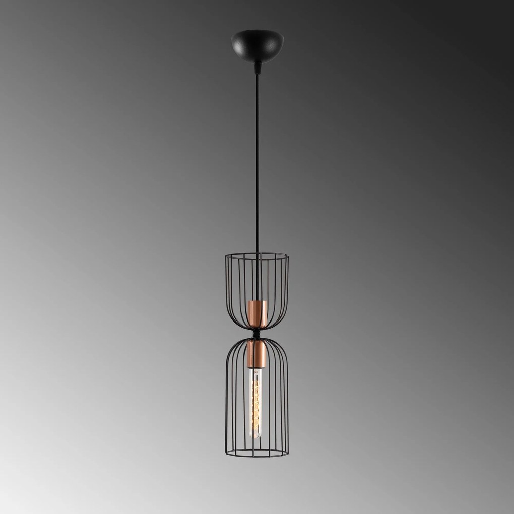 Candeeiro de Teto Nezgep – Preto – 14 x 14 cm