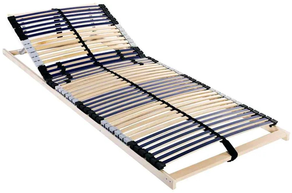 vidaXL Base de ripas Manual Castanho 100 x 190 cm Madeira e plástico