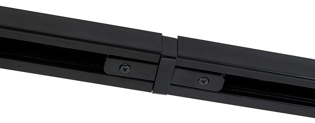 Sistema de iluminação de trilho moderno com 6 focos pretos monofásicos 200cm - Iconic Jeana