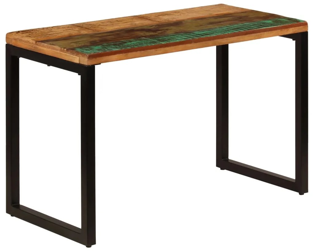 Mesa de jantar 115x55x76 cm madeira recuperada maciça e aço