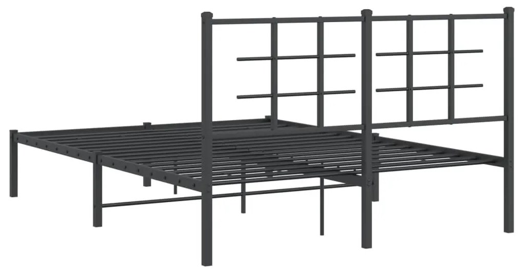 Estrutura de cama com cabeceira 140x200 cm metal preto