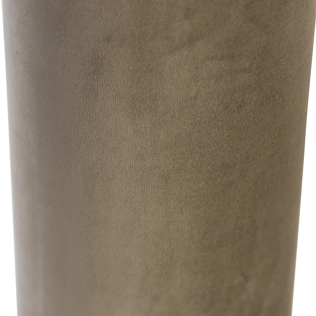 Abajur de veludo Taupe com interior dourado 15/15/25 Moderno