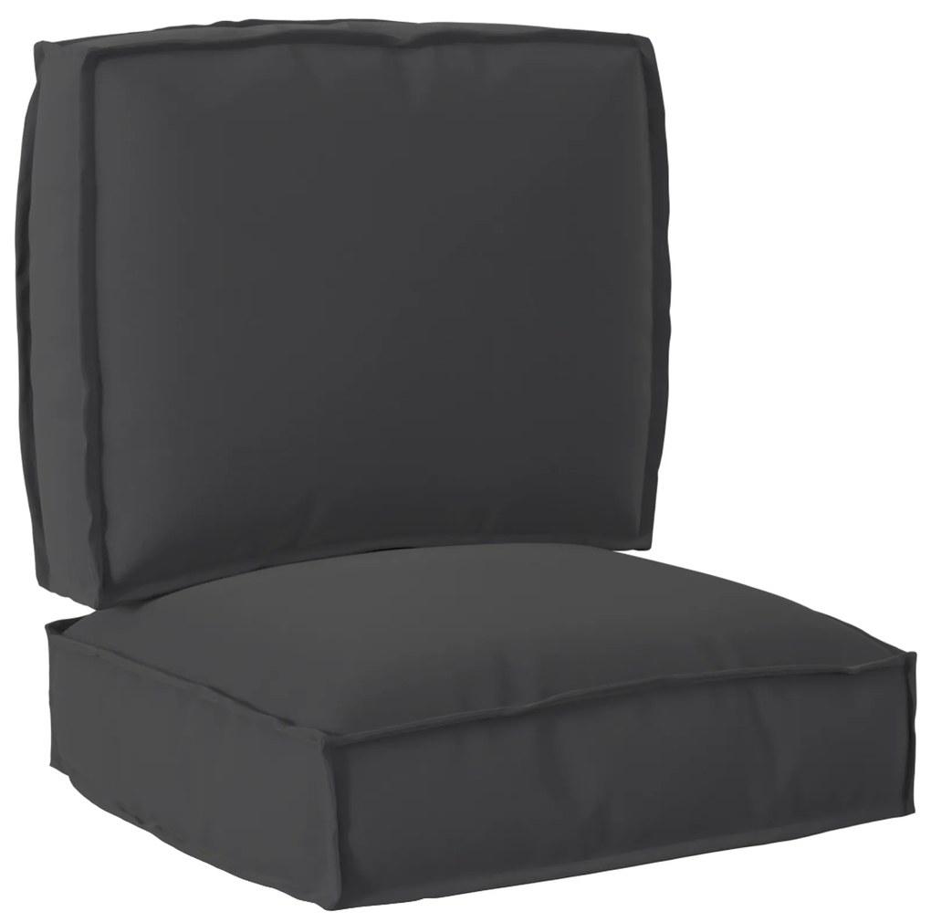 vidaXL Conjunto de Almofadas para Palete 2 pcs Preto 50 x 50 x 12 cm