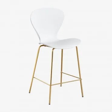 Banco Alto Uit Branco & ↑66 Cm & Dourado - Sklum