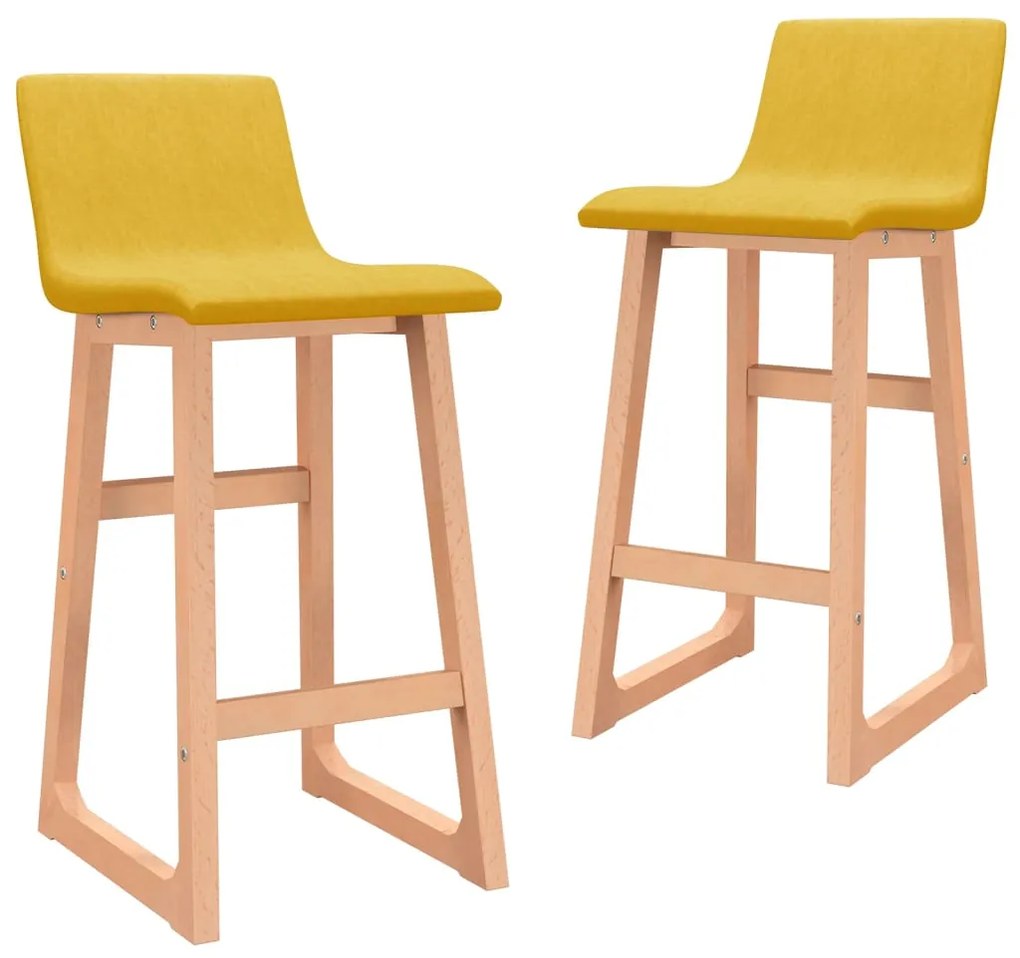 vidaXL Bancos de bar 2 pcs tecido amarelo mostarda