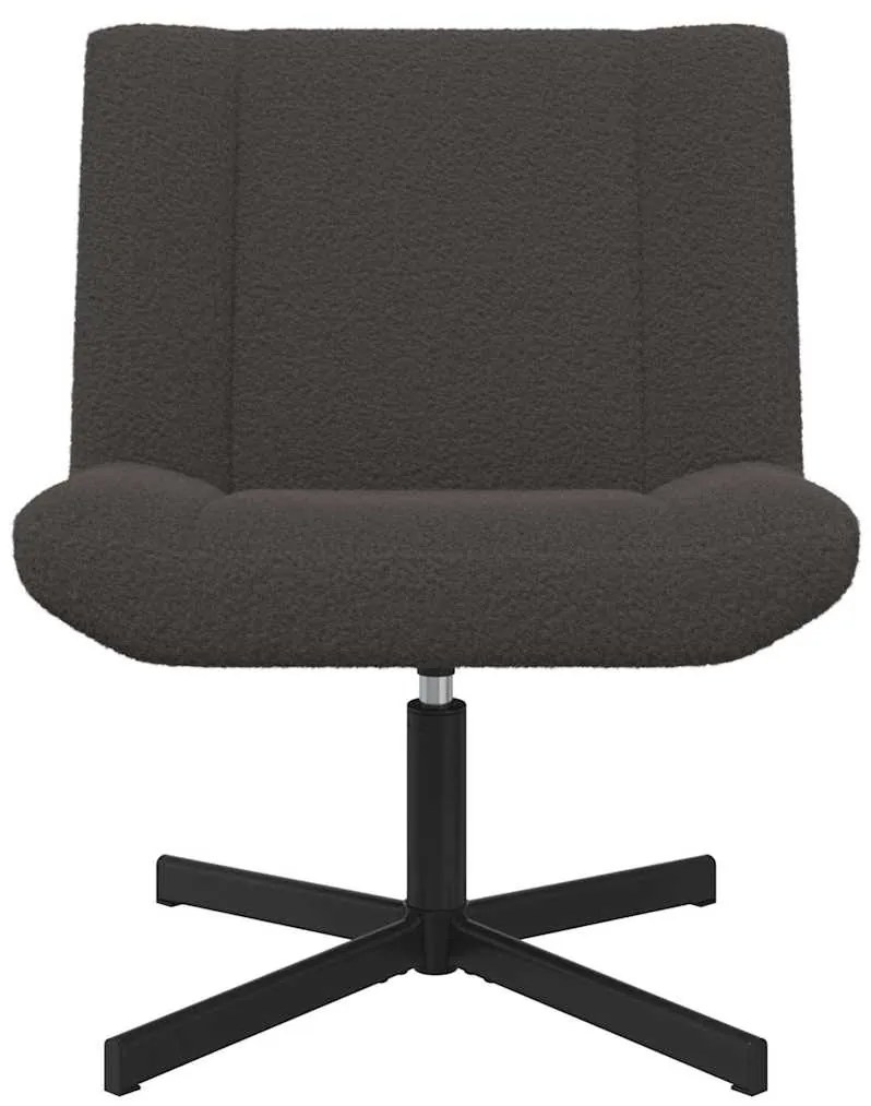 Cadeira de Acento Cinza Escuro Tecido com Base de Metal Médio