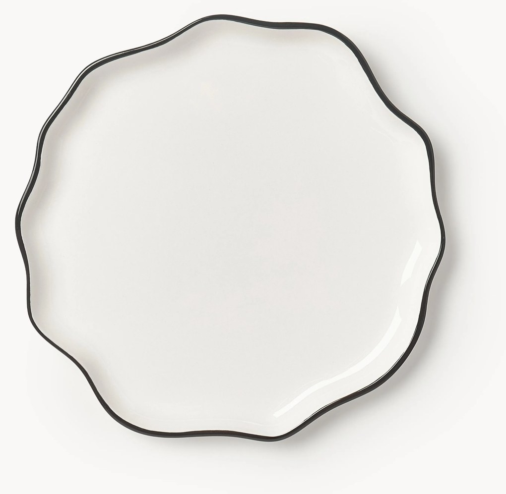 Prato de servir em porcelana com rebordo ondulado Bia