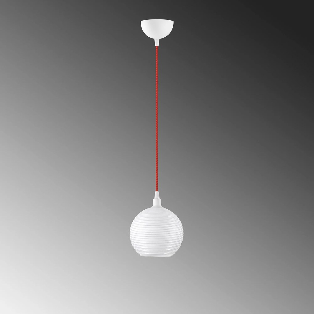Chandelier Muzo – Branco e Vermelho – 15 x 15 cm