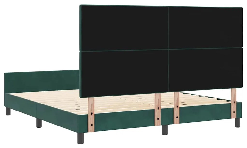Cama vidaXL Verde Escuro 180x200 cm Veludo