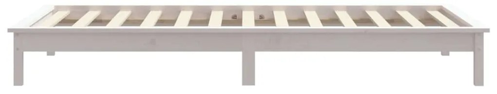 Estrutura de cama de solteiro 90x190 cm pinho maciço branco