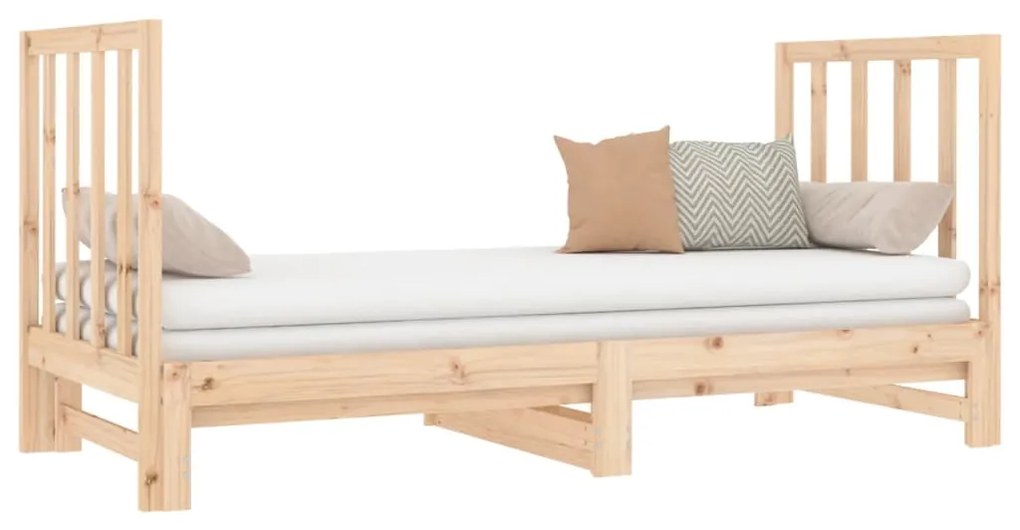 Estrutura sofá-cama de puxar 2x(90x190) cm pinho maciço