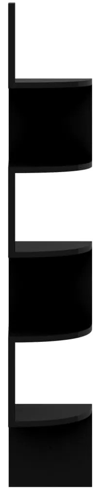 Estante de canto p/ parede derivados madeira preto brilhante