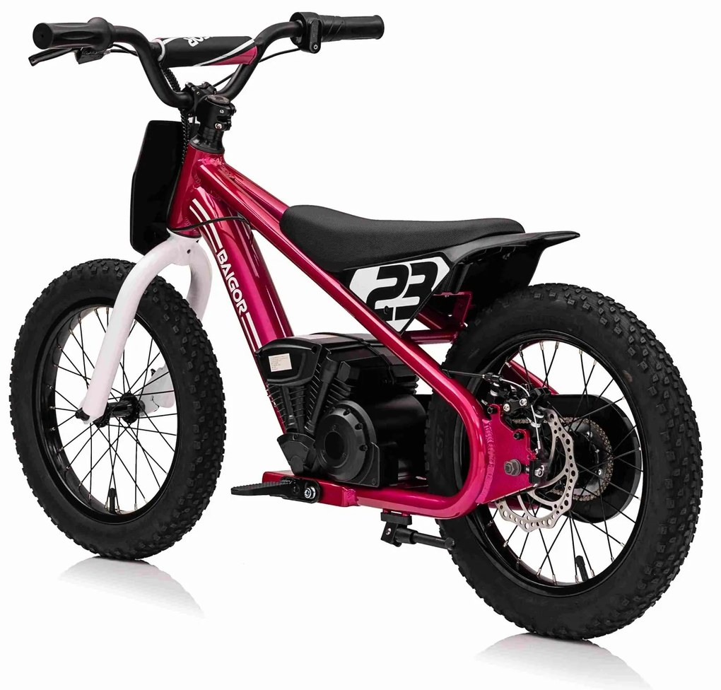 Bicicleta Eletrica Crianças 24V 250W Motor BAIGOR 23 PRO Rosa